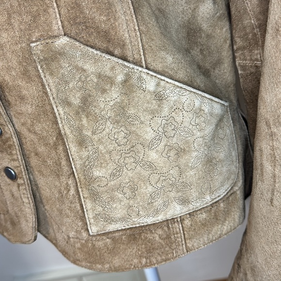 Christopher & Banks tan washable lined suede jacket M - Picture 4 of 13